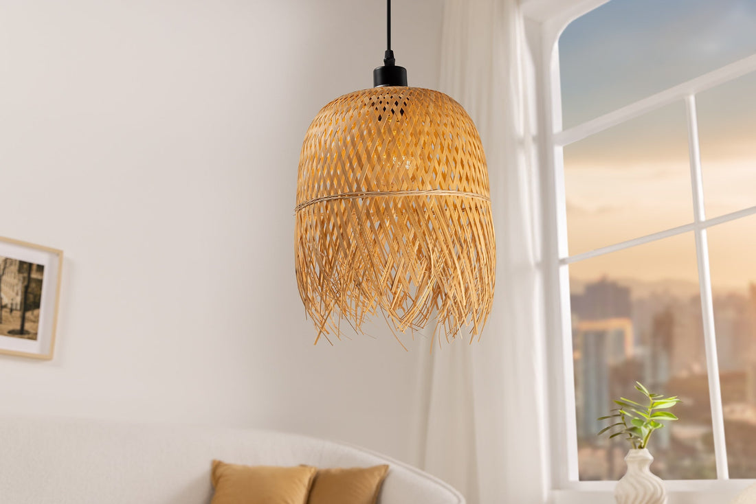 Lampe suspendue ORGANIC LIVING 30cm bambou naturel - 40576