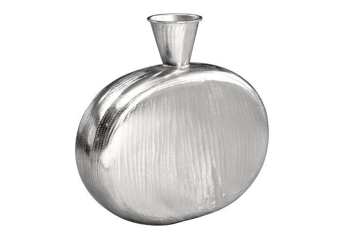 Vase ORIENT L 50cm marteau effet marteau argent - 44867
