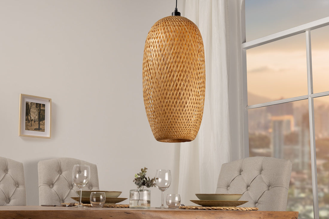 Lampe suspendue ORGANIC LIVING 46cm bambou naturel - 40580