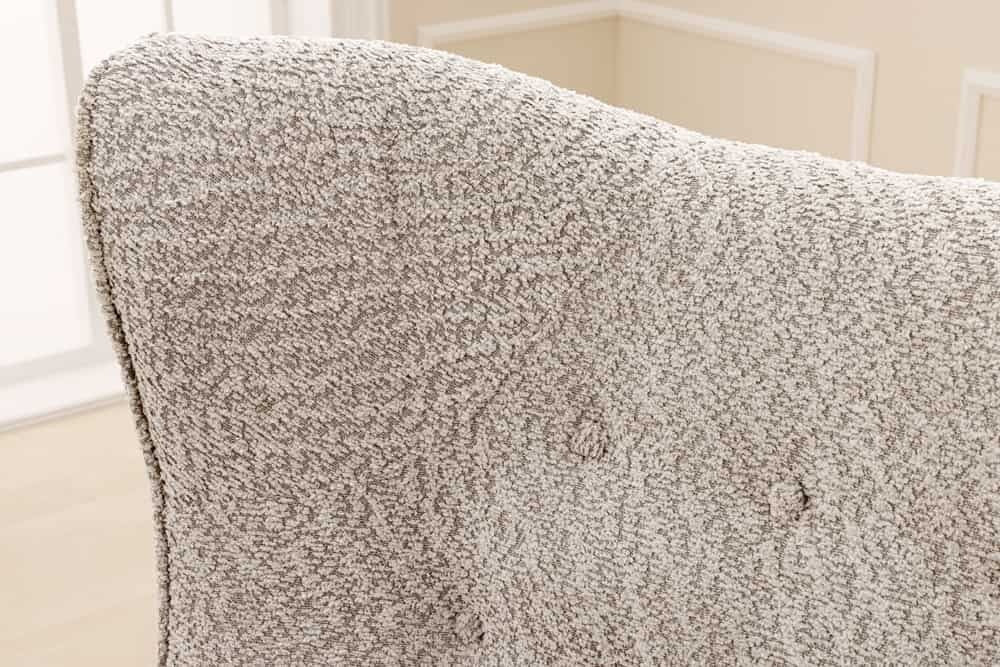 Fauteuil à oreilles AMSTERDAM boucle gris pieds métal noir - 44483