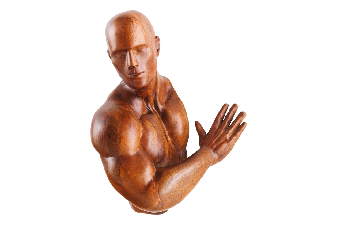 Sculpture murale SOUL 60cm bois de manguier marron - 44513