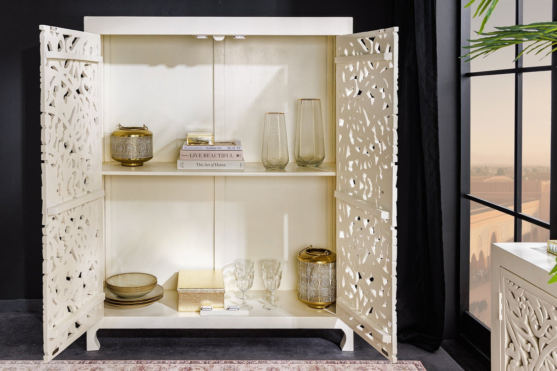 Buffet haut MARRAKECH 140cm en manguier blanc - 43866