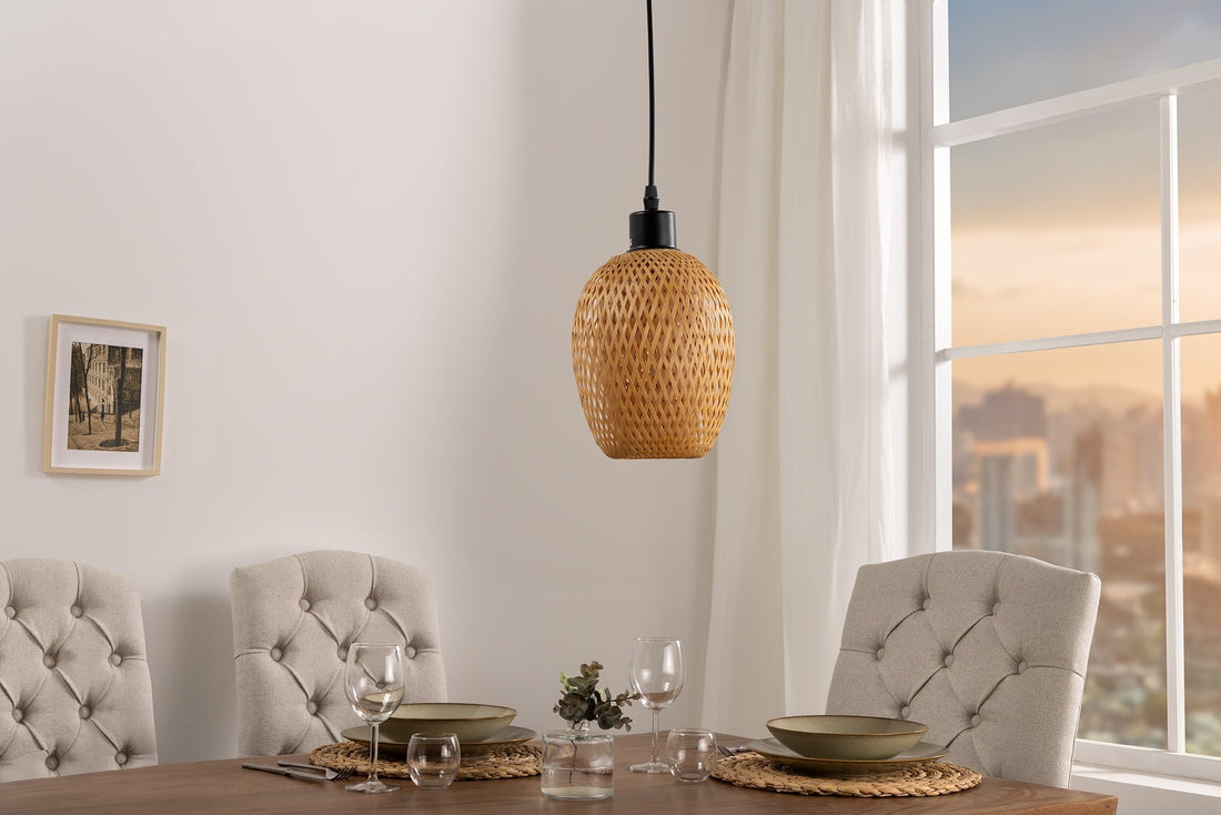 Lampe suspendue ORGANIC LIVING 20cm bambou naturel - 40586