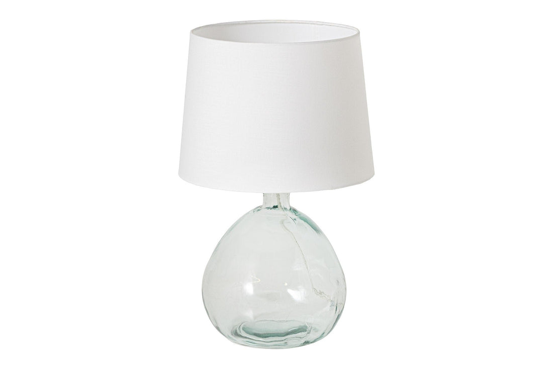 Lampe de table CLASSIC 40cm abat-jour blanc verre recyclé - 44494