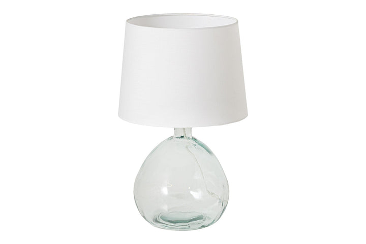 Lampe de table CLASSIC 40cm abat-jour blanc verre recyclé - 44494
