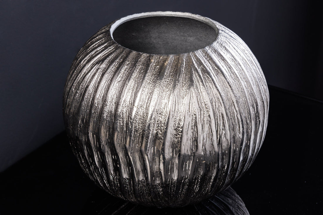 Vase ELEGANCE 20cm avec marteau effet marteau argent - 44841