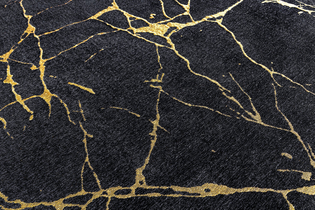 Tapis MARBLE 160x240cm or noir - 43724