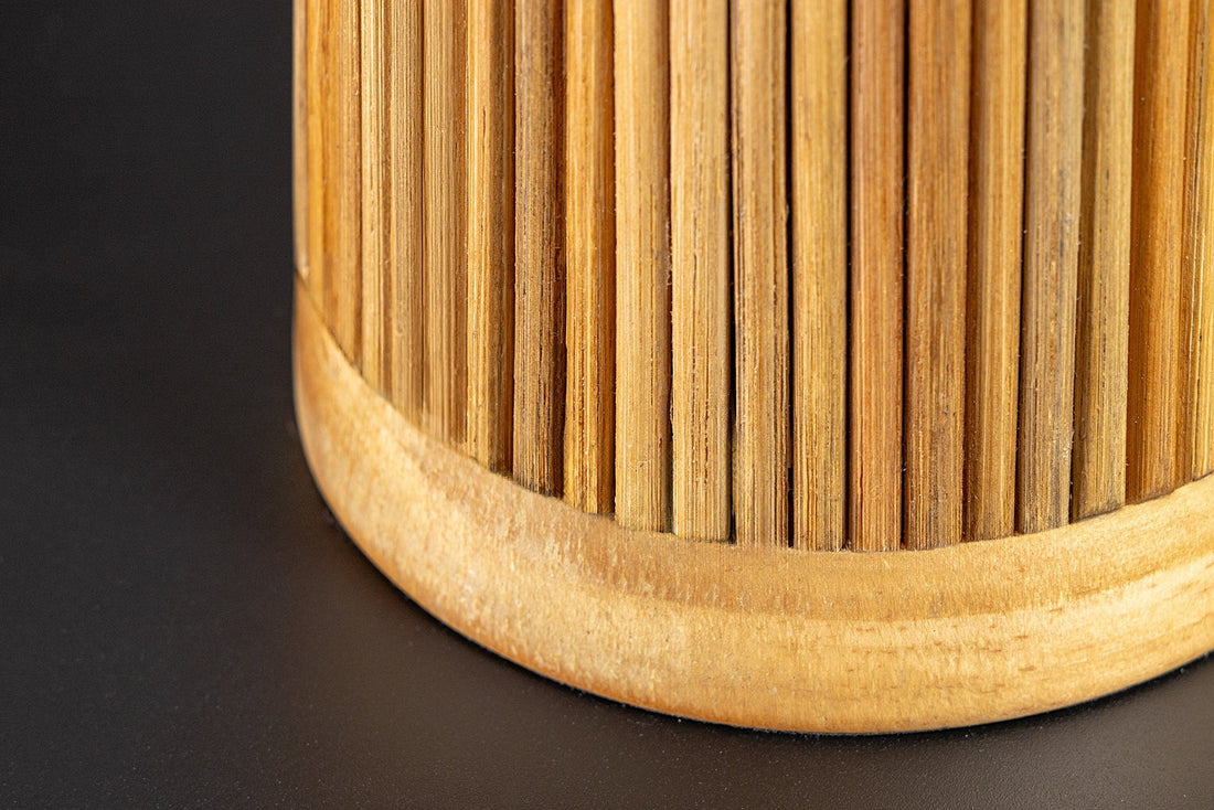 Lampe de table GATSBY 50cm bois de saule et pin abat-jour blanc naturel - 44496