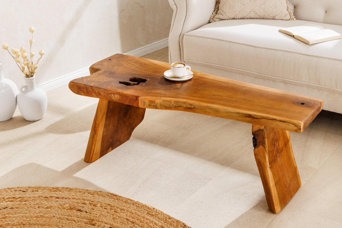 Banc ROOT 100cm bois teck marron naturel - 44706