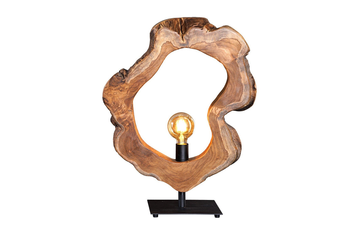 Lampe de table ORGANIC ARTWORK 55cm bois de teck naturel - 44683