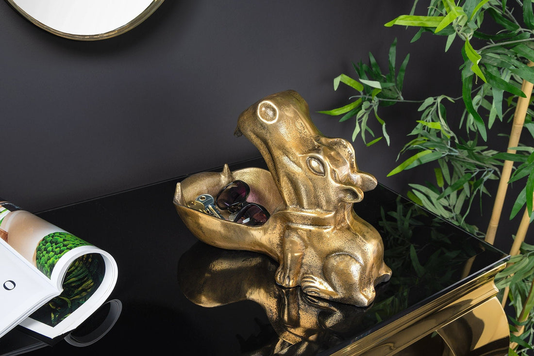 Bol décoratif HIPPO 30cm aluminium laiton - 44883