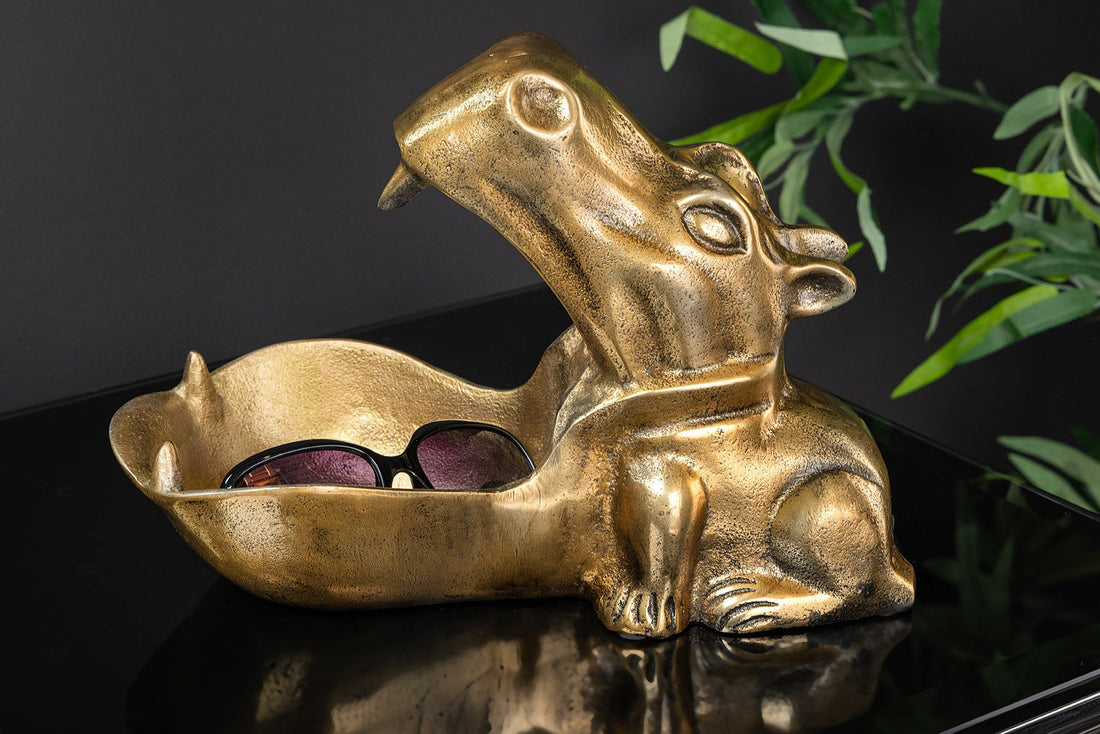 Bol décoratif HIPPO 30cm aluminium laiton - 44883