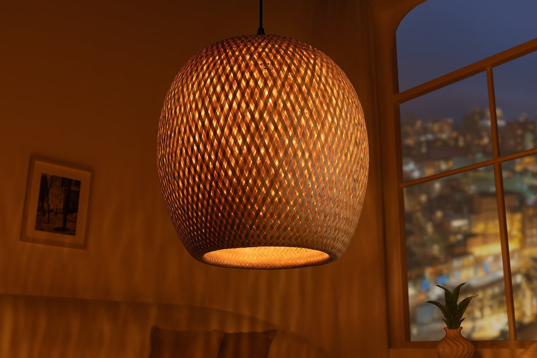 Lampe suspendue ORGANIC LIVING 35cm bambou naturel - 40578