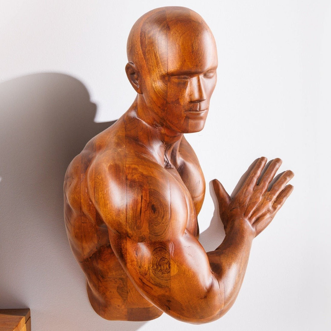 Sculpture murale SOUL 60cm bois de manguier marron - 44513
