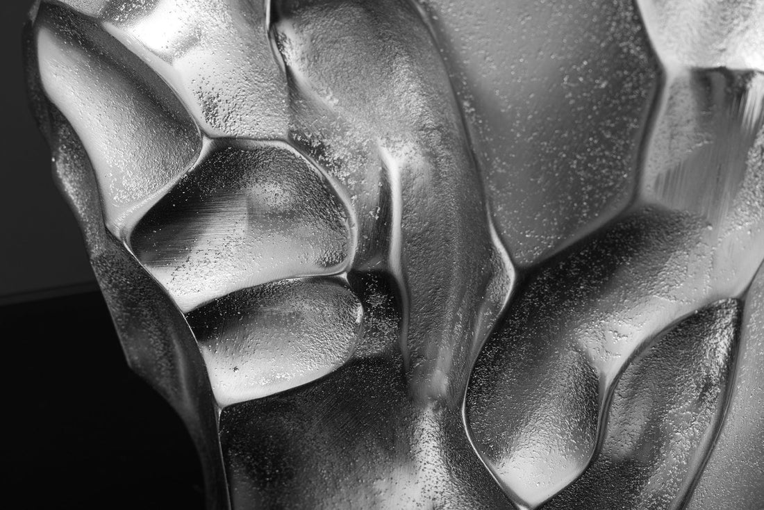 Vase LIQUIDE 25cm marteau effet marteau argent - 44879