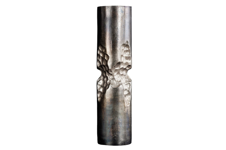 Vase PRECIOUS 50cm marteau effet marteau noir argent - 44888