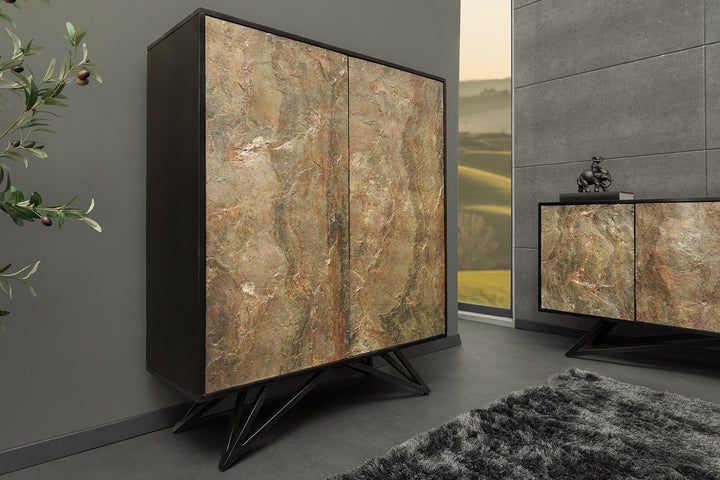 Buffet MONTAIN SOUL 120cm acacia aspect pierre naturelle noir naturel - 44340