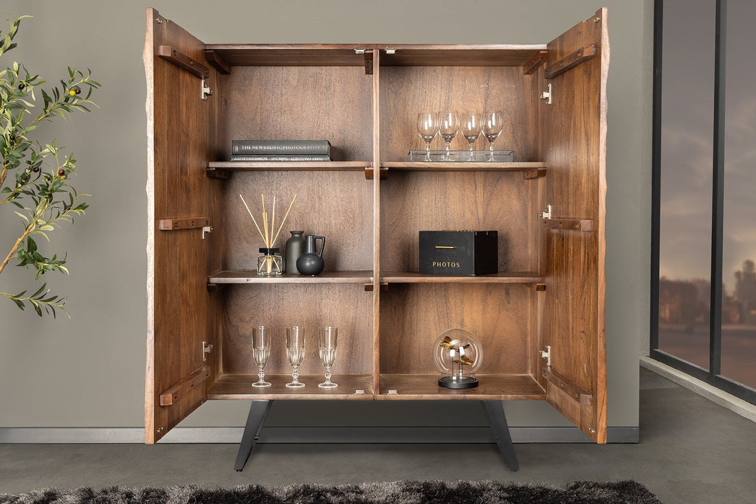 Buffet haut HURRICANE 120cm 3D bois d'acacia marron - 44408