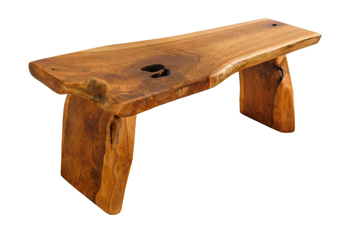 Banc ROOT 100cm bois teck marron naturel - 44706