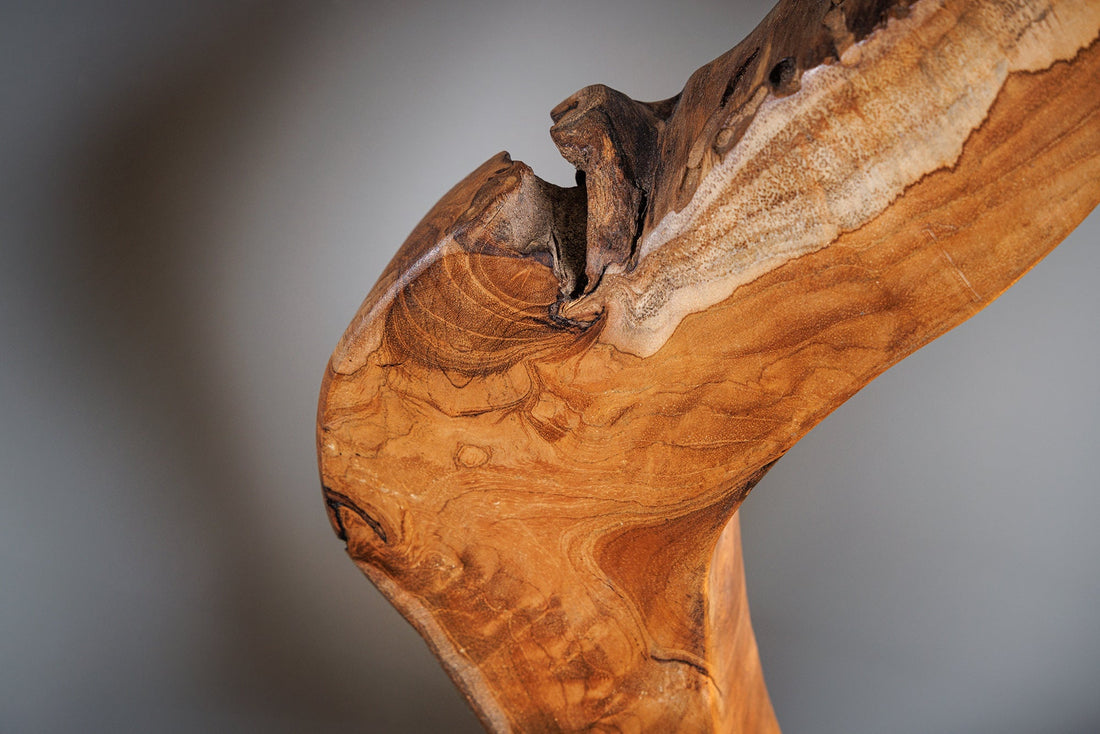 Lampe de table ORGANIC ARTWORK 55cm bois de teck naturel - 44683