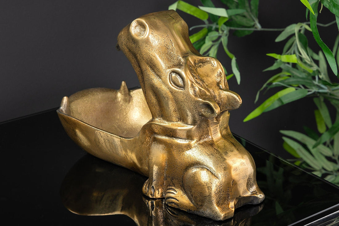 Bol décoratif HIPPO 30cm aluminium laiton - 44883