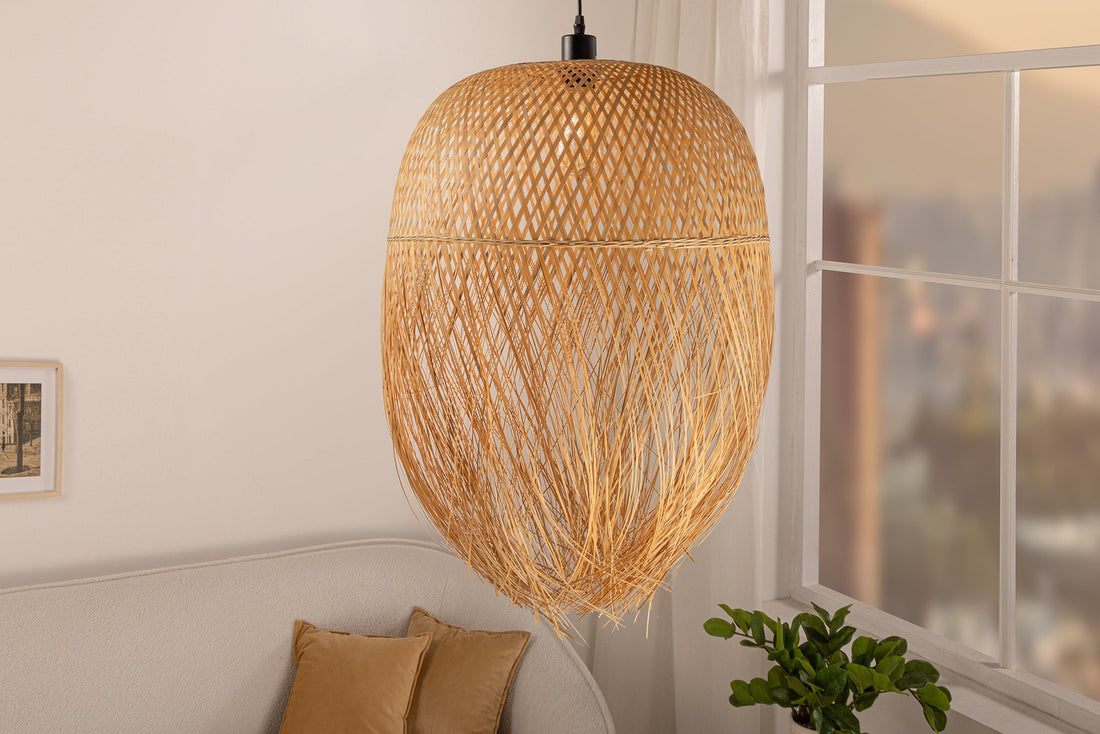 Lampe suspendue ORGANIC LIVING 65cm bambou naturel - 40575