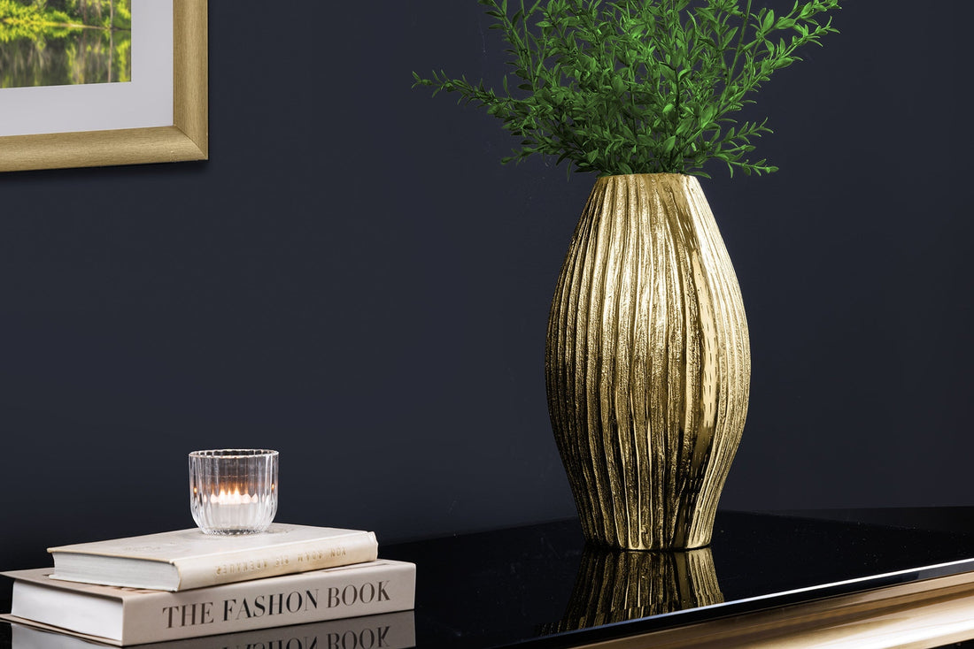 Vase ELEGANCE 30cm avec marteau effet marteau or antique - 44838