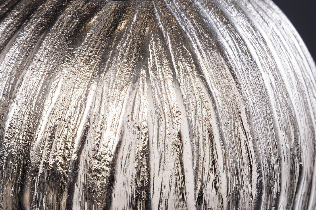 Vase ELEGANCE 20cm avec marteau effet marteau argent - 44841