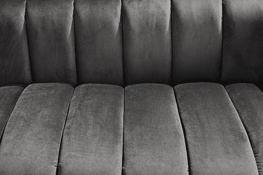Canapé NOBLESSE 165cm 2 places velours gris - 45050