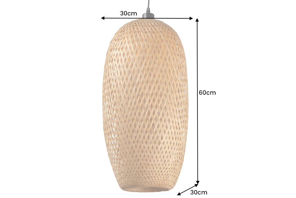 Lampe suspendue ORGANIC LIVING 60cm bambou naturel - 40579