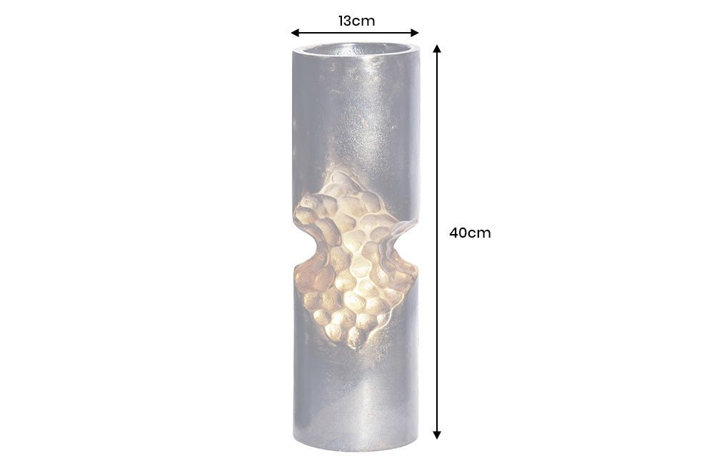 Vase PRECIOUS 40cm effet marteau marteau noir doré - 44893