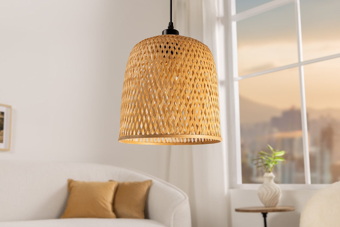 Lampe suspendue ORGANIC LIVING 25cm bambou naturel - 40582