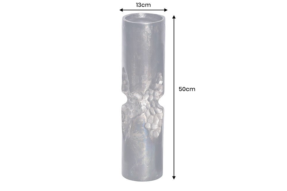 Vase PRECIOUS 50cm marteau effet marteau noir argent - 44888