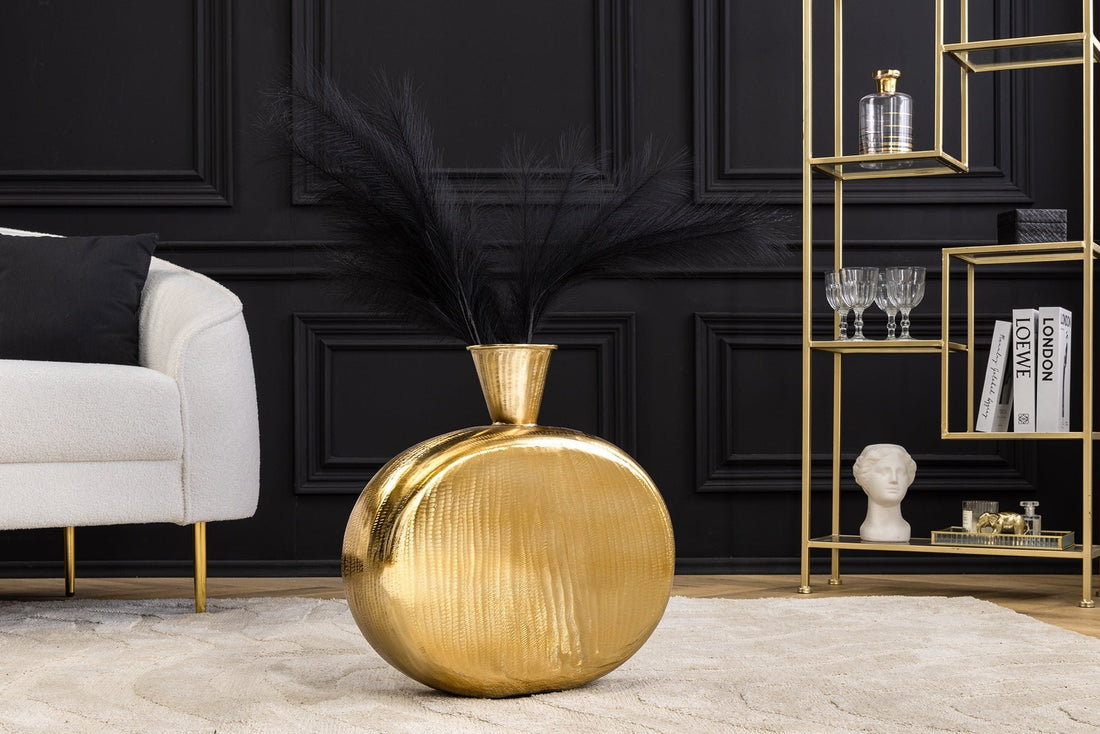 Vase ORIENT L 50cm marteau effet marteau doré - 44866