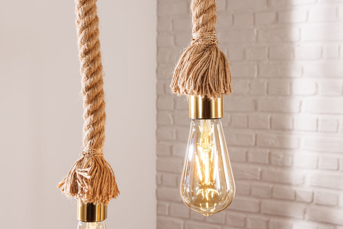 Lampe suspendue SEVEN SEAS 110cm bois d'acacia recyclé naturel - 44679