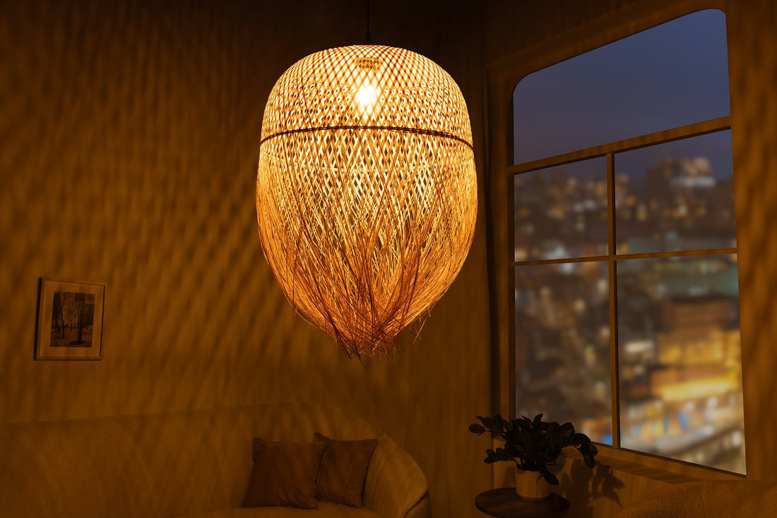 Lampe suspendue ORGANIC LIVING 65cm bambou naturel - 40575