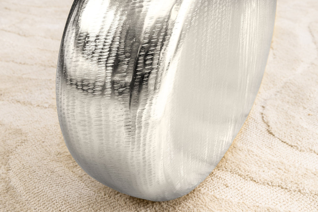 Vase ORIENT L 50cm marteau effet marteau argent - 44867