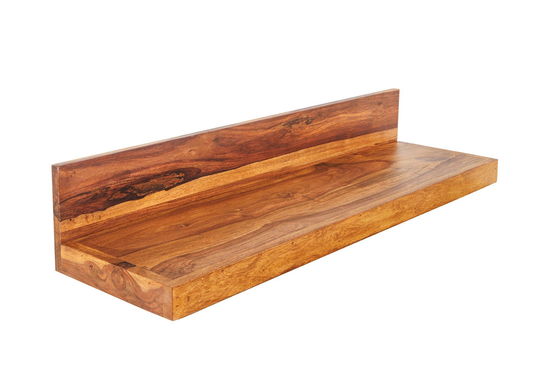 Etagère murale MAKASSAR 80cm finition pierre naturelle bois de sheesham - 44744