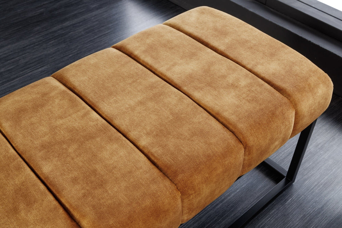 Canapé PETIT BEAUTE 110cm velours jaune moutarde - 44617