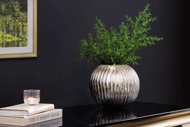 Vase ELEGANCE 20cm avec marteau effet marteau argent - 44841