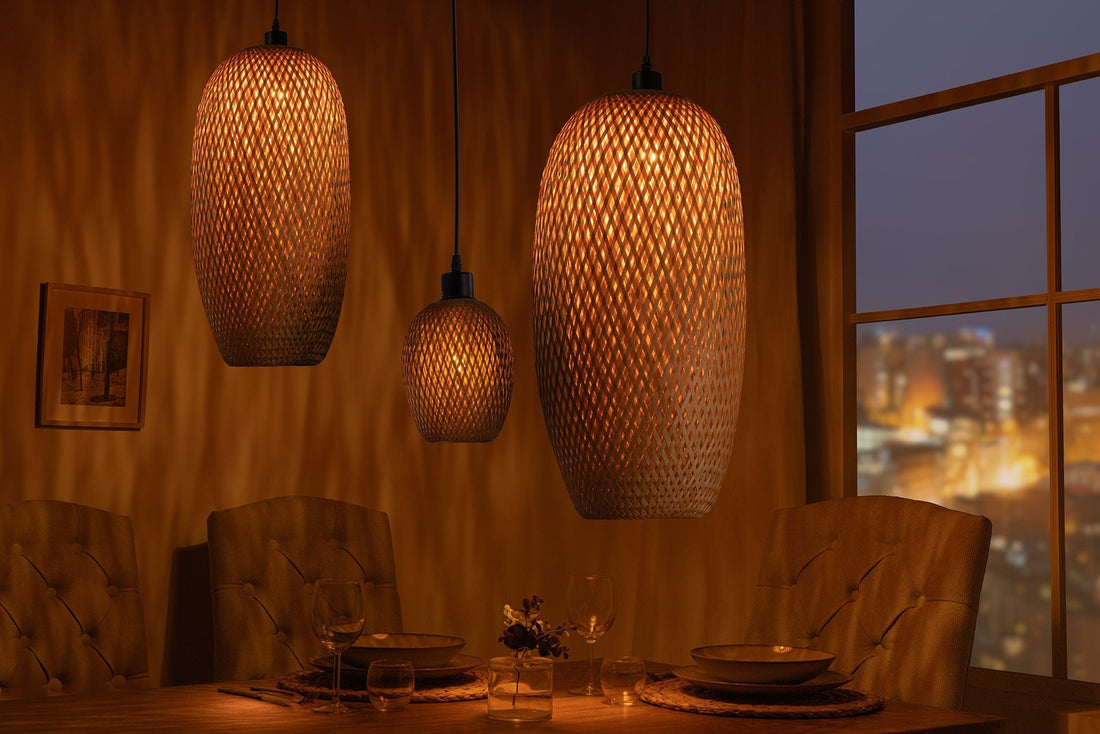 Lampe suspendue ORGANIC LIVING 60cm bambou naturel - 40579