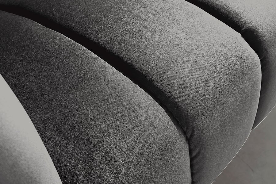 Canapé NOBLESSE 165cm 2 places velours gris - 45050