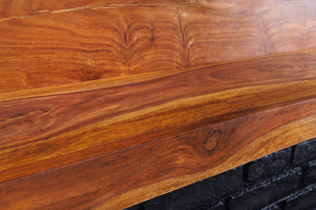 Etagère murale MAKASSAR 110cm finition pierre naturelle bois de sheesham - 44745