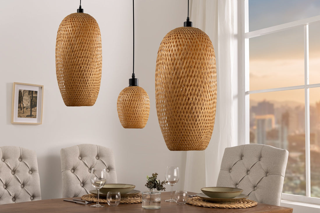 Lampe suspendue ORGANIC LIVING 60cm bambou naturel - 40579