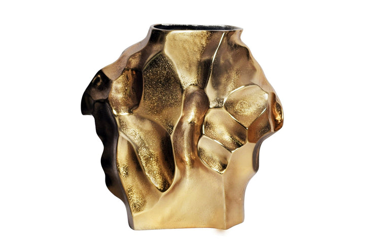 Vase LIQUIDE 30cm marteau effet marteau doré - 44876