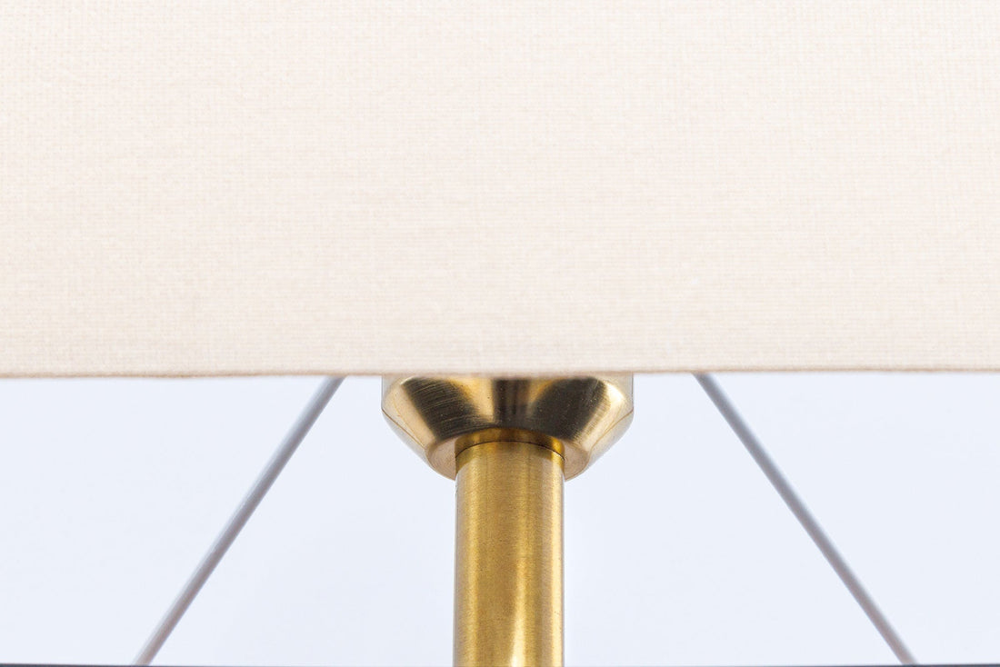 Lampe à poser EUPHORIA 80cm Abat-jour beige bois de longane naturel - 44687