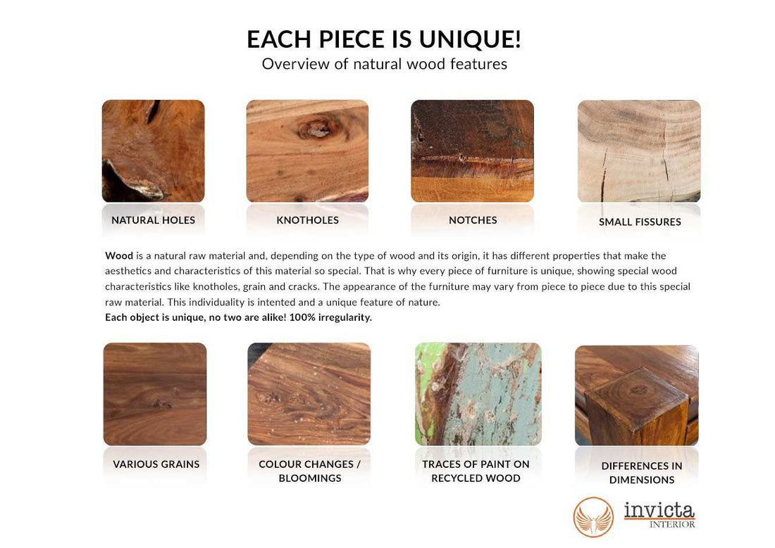 Etagère murale MAKASSAR 110cm finition pierre naturelle bois de sheesham - 44745