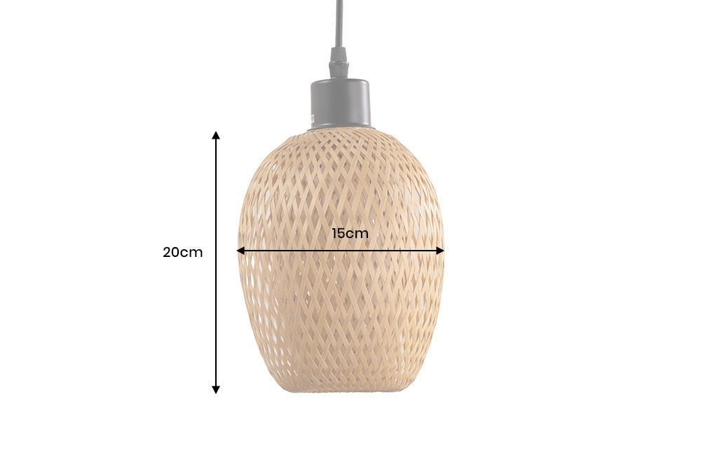 Lampe suspendue ORGANIC LIVING 20cm bambou naturel - 40586