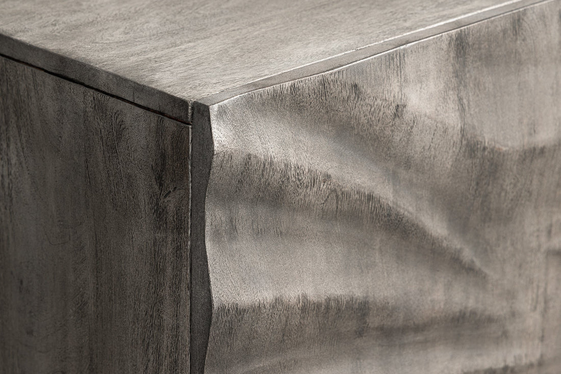 Buffet haut HURRICANE 120cm 3D bois d'acacia gris - 44445