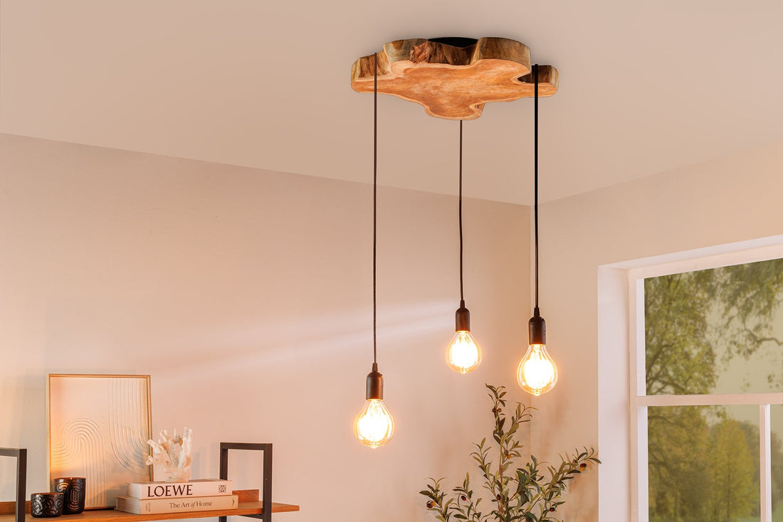 Lampe suspendue HYPNOTIC 50cm longane bois naturel - 44686